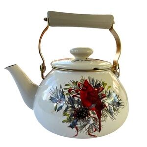 Lenox Winter Greetings Enamel Tea Kettle & Lid